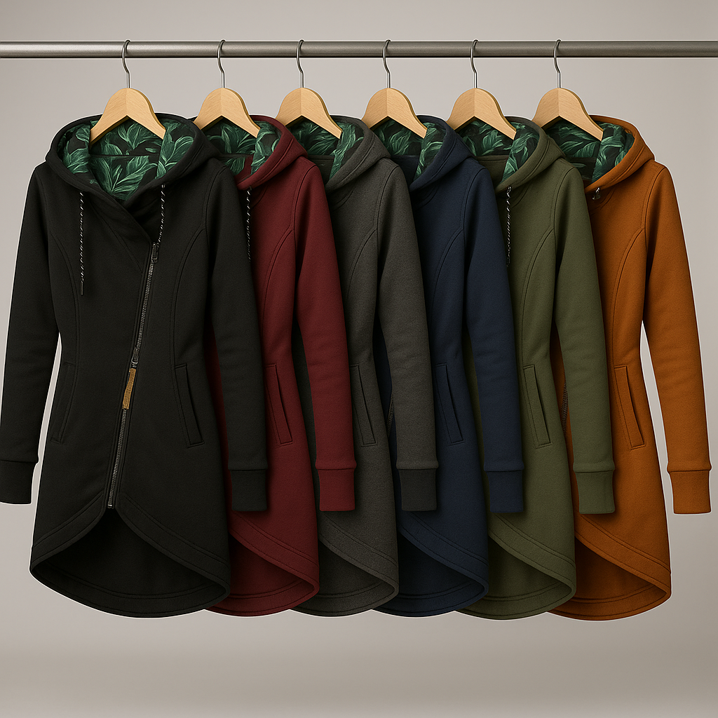 CHAQUETA ASIMÉTRICA CON CAPUCHA ESTILO URBANO