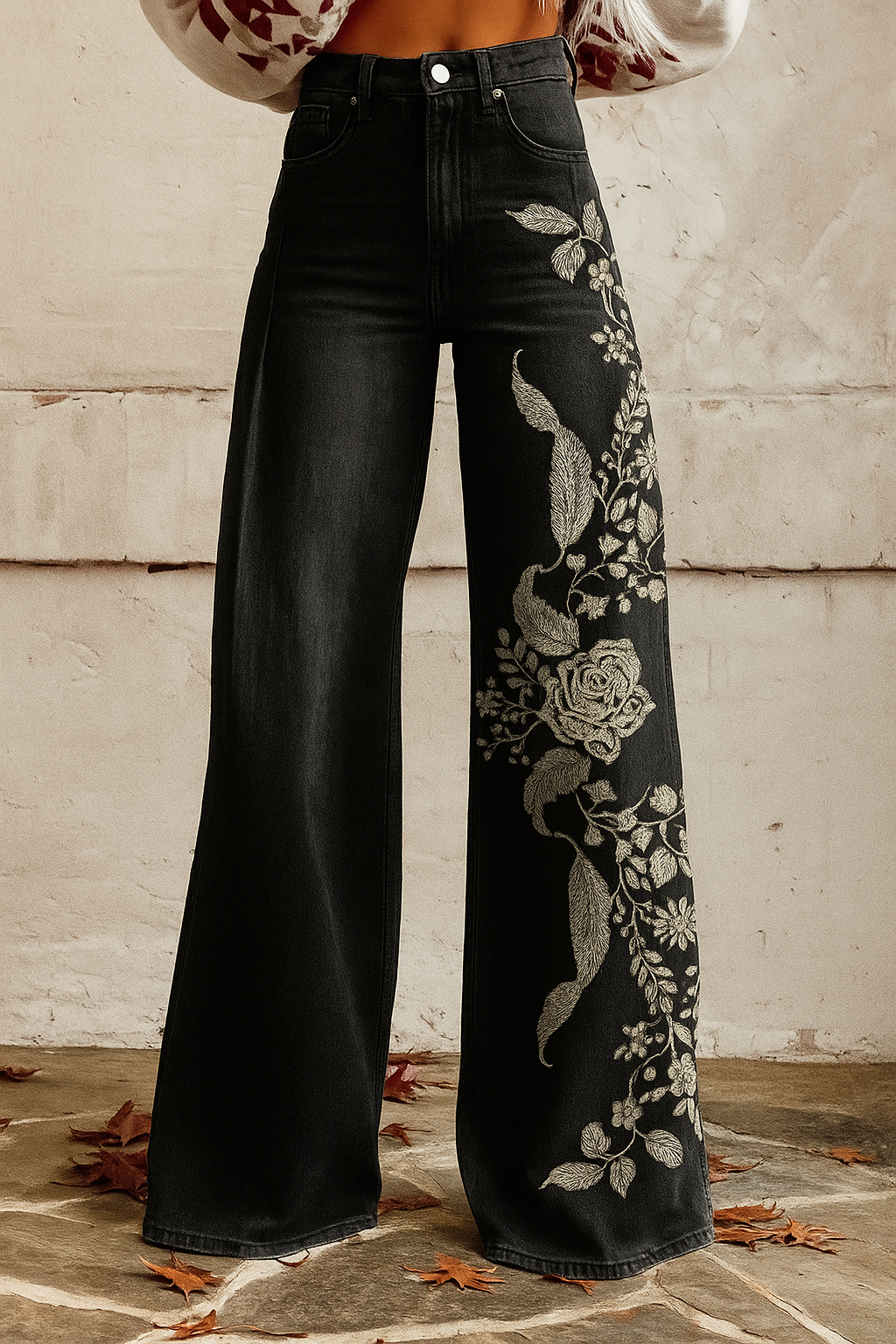 VAQUEROS ACAMPANADOS DISEÑO DARK FLOUR