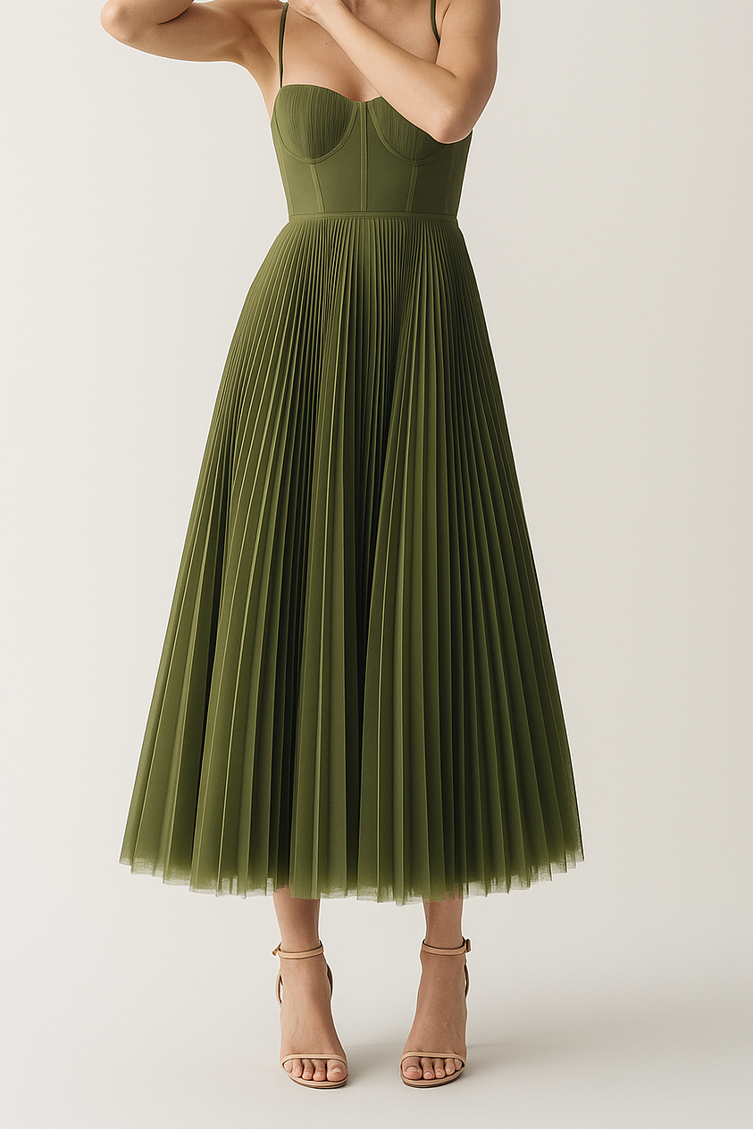 VESTIDO MIDI PLISADO ALICIA