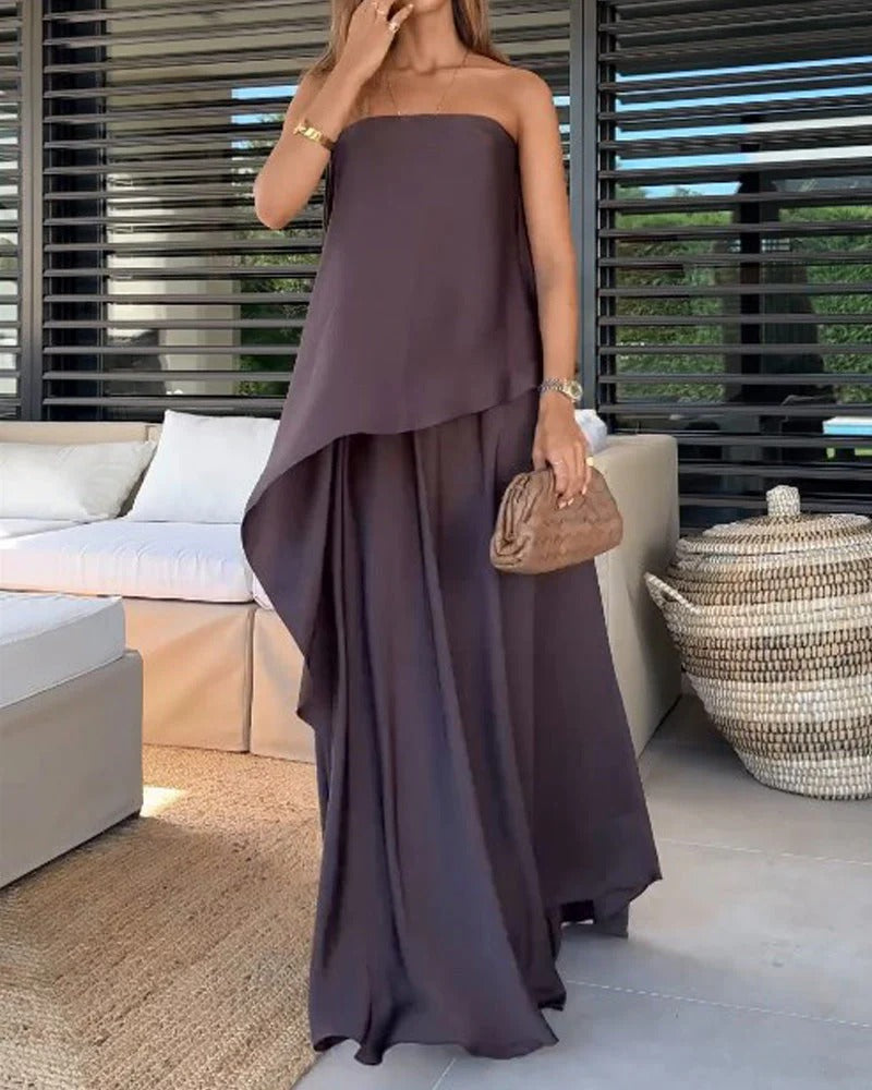 VESTIDO DE GALA RADIANTE DE CAPAS SUAVES ELENA