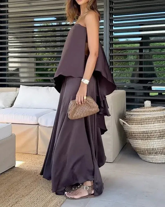 VESTIDO DE GALA RADIANTE DE CAPAS SUAVES ELENA