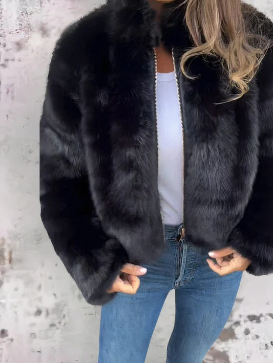 CHAQUETA ELEGANTE DE PIEL CALIDA ANDRA