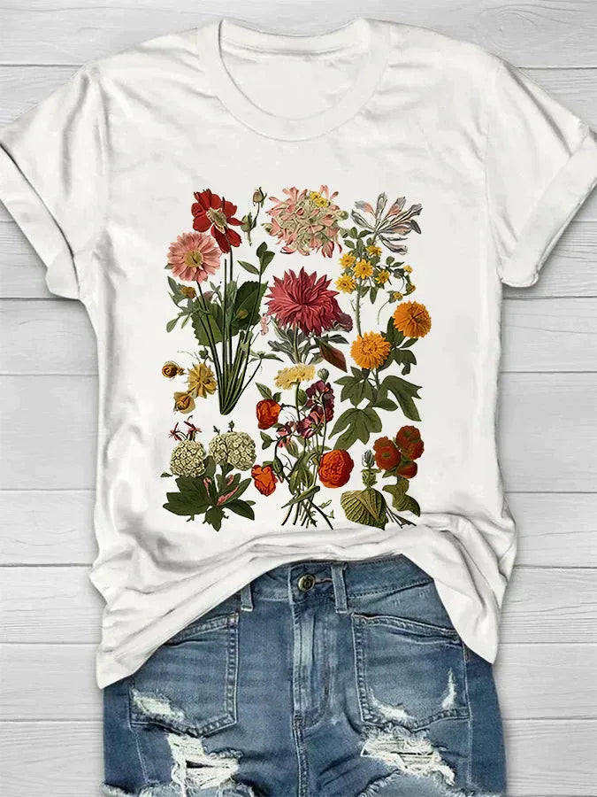 CAMISETA ARTISTICA DISEÑO BOTANICO