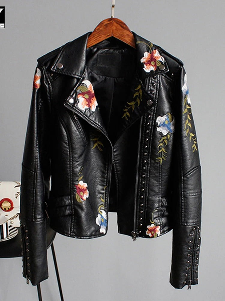 CHAQUETA TIPO BIKER FLORAL