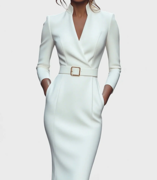 LIDIA | VESTIDO COCKTAIL ESTILIZANTE PLISADO