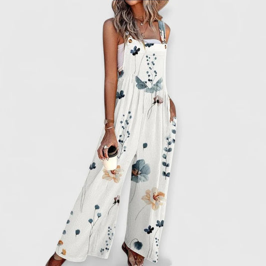 VESTIDO OVEROL BLANCO FLORAL