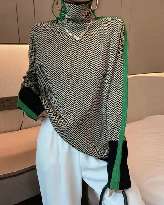 SUÉTER CUELLO ALTO DE TONOS NEUTROS