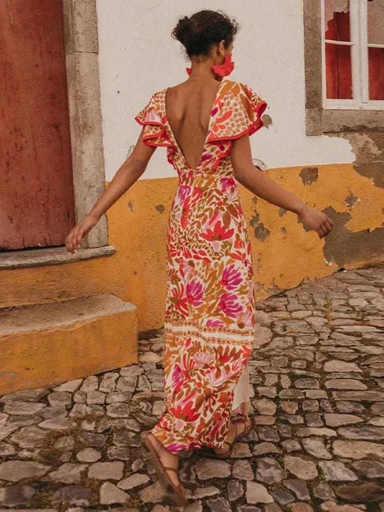 VESTIDO FESTIVO FEMENINO DE ESENCIA VERANIEGA