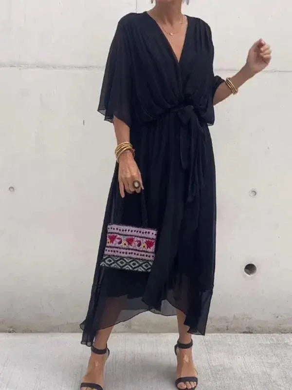 VESTIDO CASUAL SOFISTICADO MIDI CAROLINE