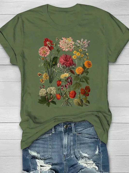 CAMISETA ARTISTICA DISEÑO BOTANICO