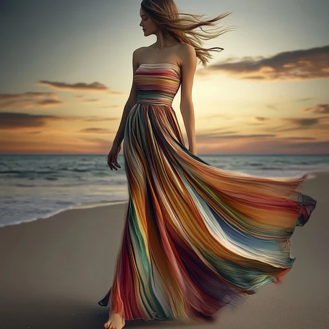 VESTIDO LARGO FILO RADIANTE ARTISTICO ERIKA