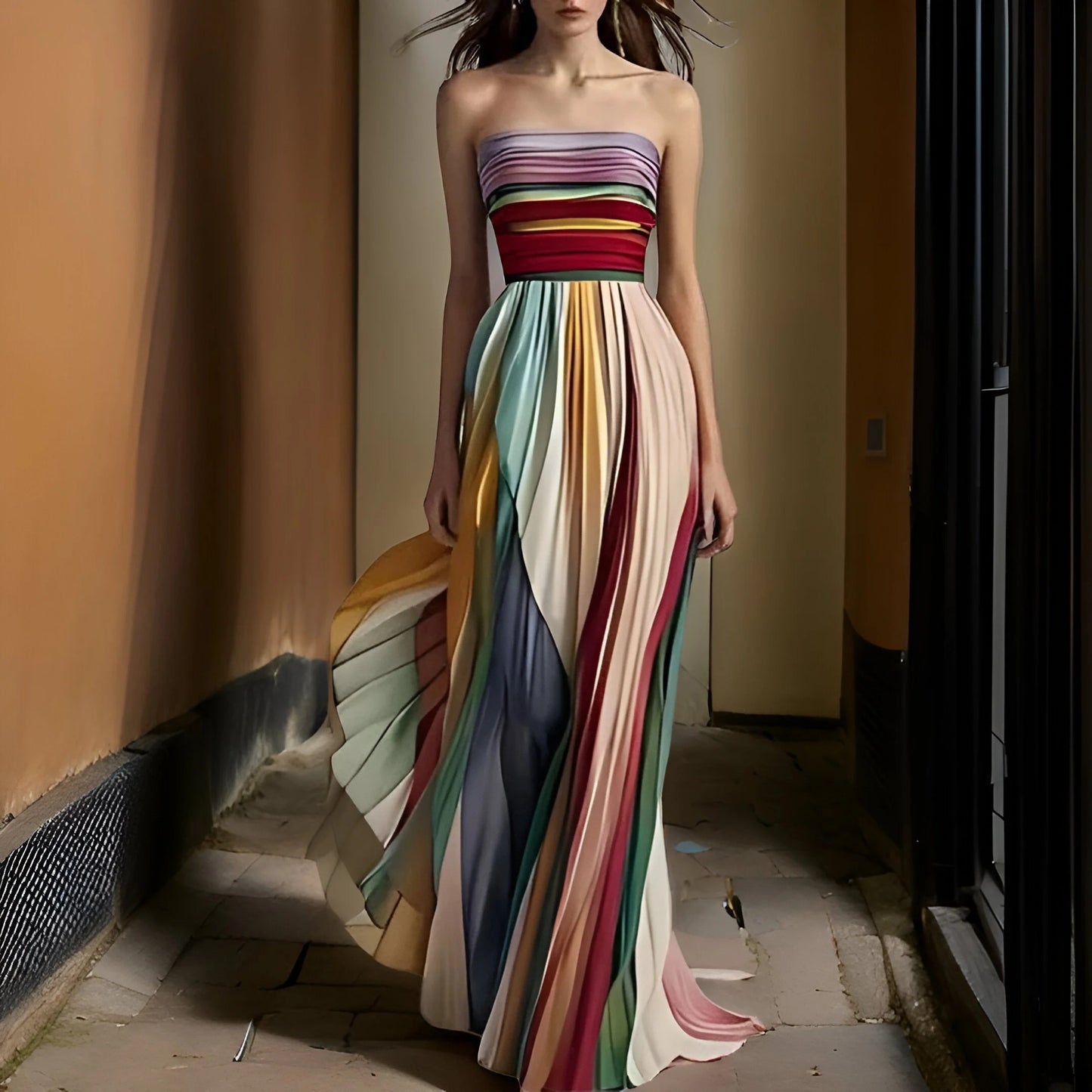 VESTIDO LARGO FILO RADIANTE ARTISTICO ERIKA