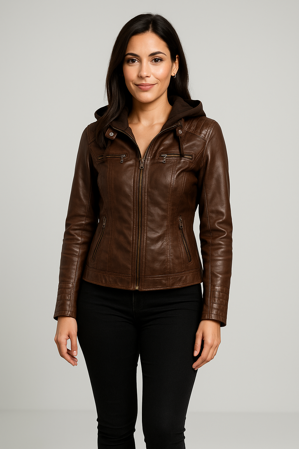 CHAQUETA CUERO SUAVE CASUAL