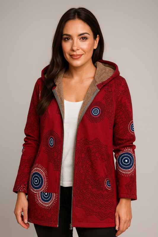 CHAQUETA BOHO MUJER CON CAPUCHA