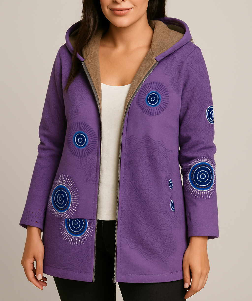 CHAQUETA BOHO MUJER CON CAPUCHA