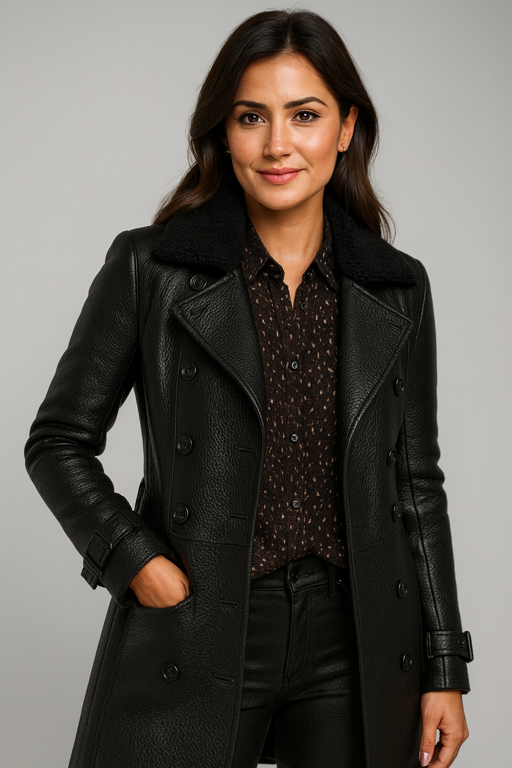 ELEGANTE ABRIGO VERONA DE CUERO