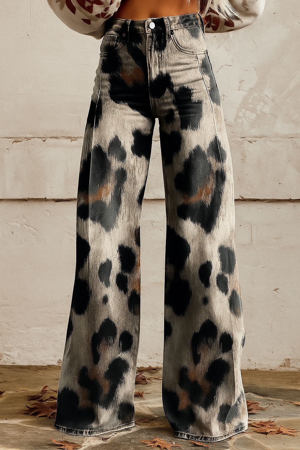 VAQUEROS ACAMPANADOS ESTAMPADO ANIMAL PRINT