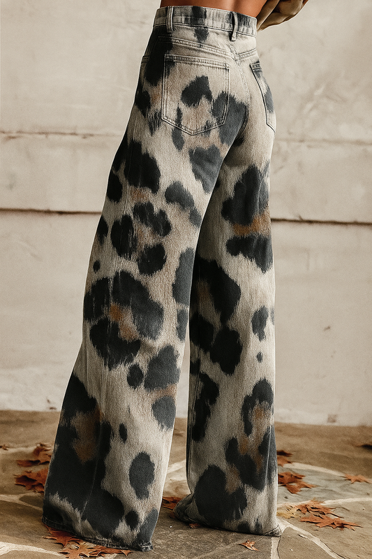 VAQUEROS ACAMPANADOS ESTAMPADO ANIMAL PRINT