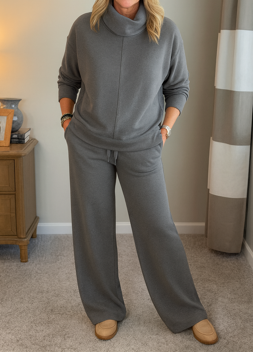 AURORA | CONJUNTO DOS PIEZAS CON CUELLO ALTO COZY CASUAL