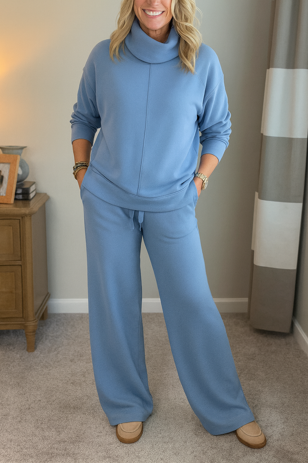 AURORA | CONJUNTO DOS PIEZAS CON CUELLO ALTO COZY CASUAL