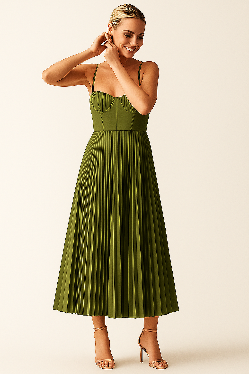 VESTIDO MIDI PLISADO ALICIA