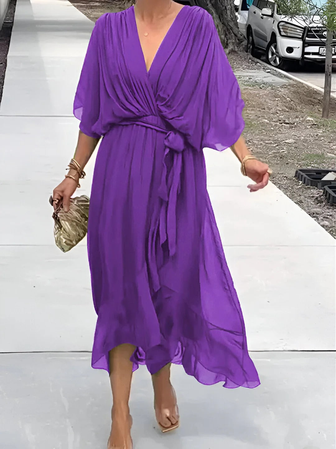 VESTIDO MIDI FLUIDO DE EVENTO EMILIA