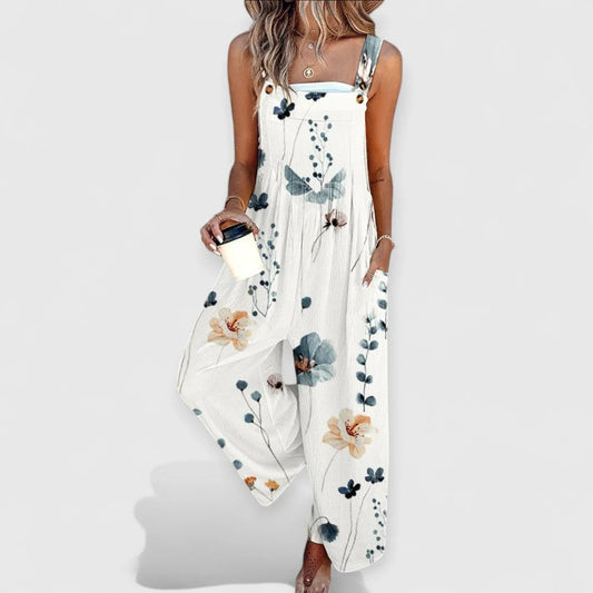 VESTIDO OVEROL BLANCO FLORAL