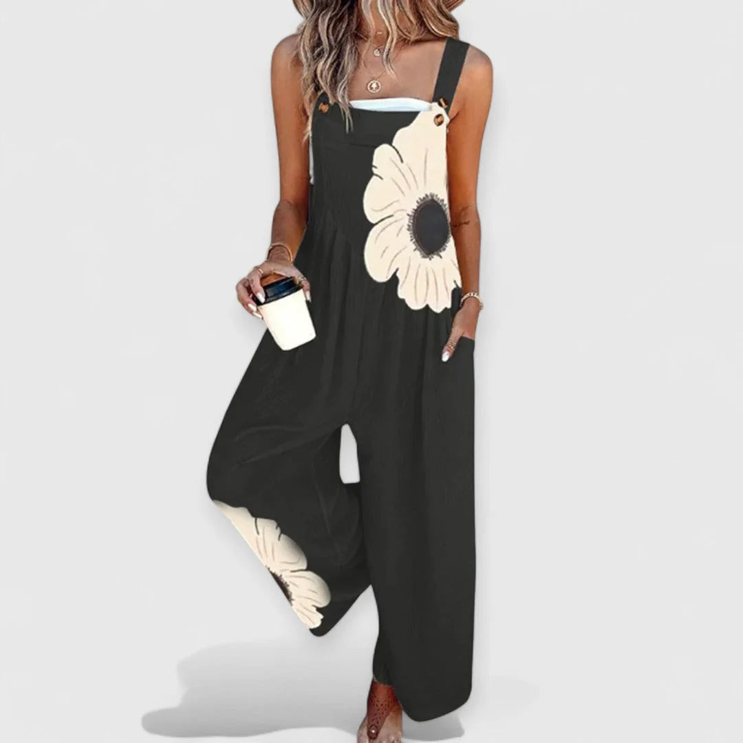 VESTIDO OVEROL BLANCO FLORAL
