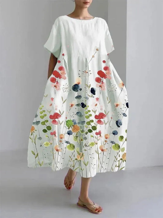 VESTIDO MIDI FLUIDO Y ARTISTICO ESTELLA