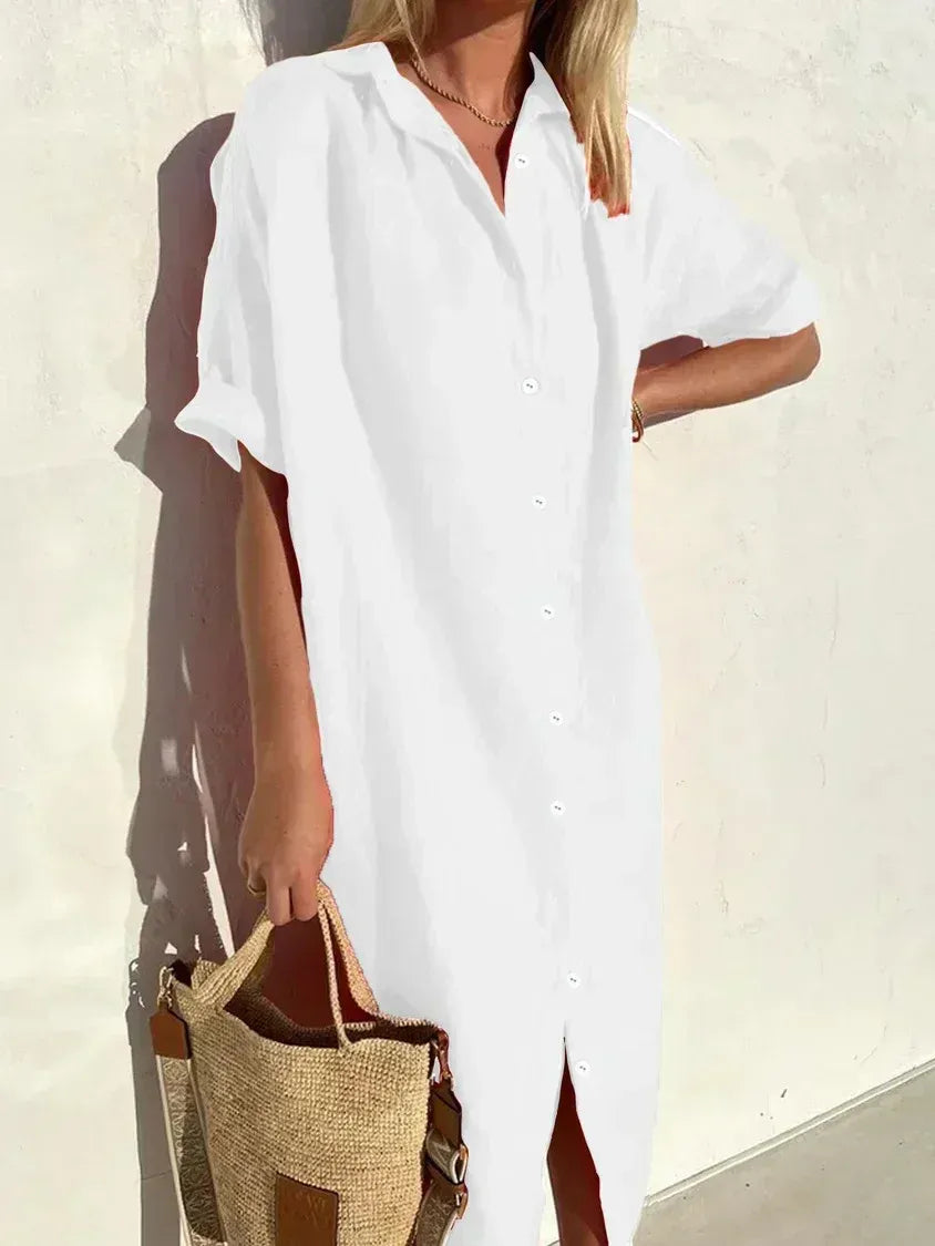 VESTIDO CAMISERO MIDI MINIMALISTA OLIVIA