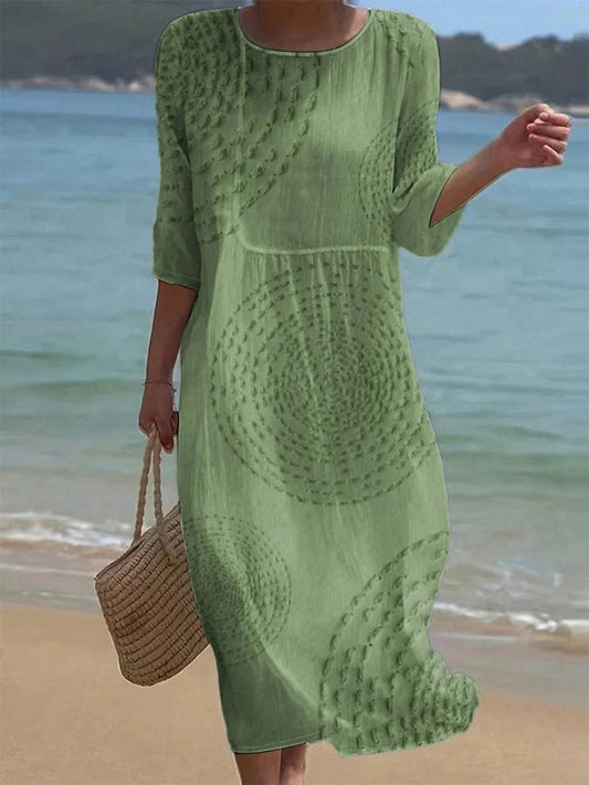 VESTIDO MIDI CASUAL AIREADO SUTIL