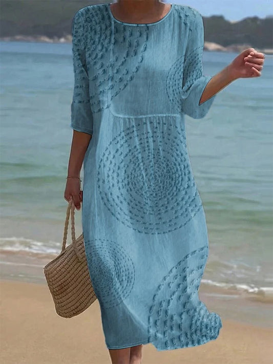 VESTIDO MIDI CASUAL AIREADO SUTIL