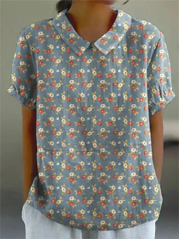 BLUSA DE LINO FLORAL MARGA