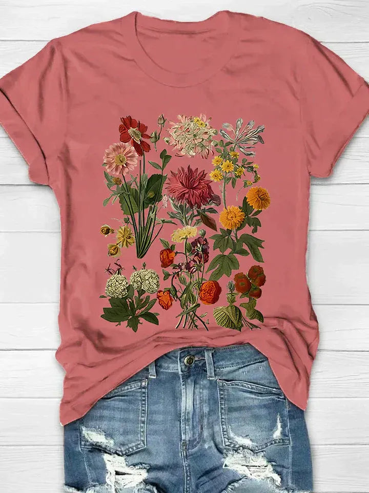 CAMISETA ARTISTICA DISEÑO BOTANICO