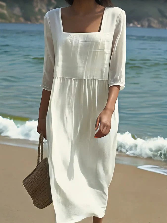 VESTIDO MIDI CASUAL AIREADO SUTIL