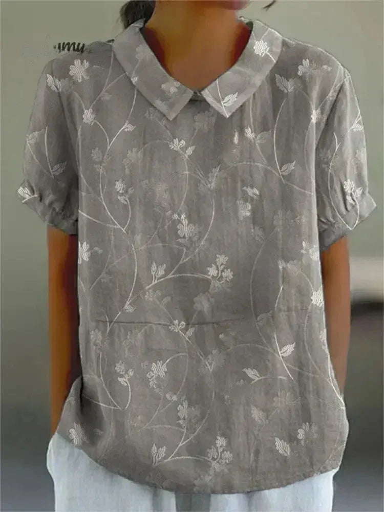 BLUSA DE LINO FLORAL MARGA