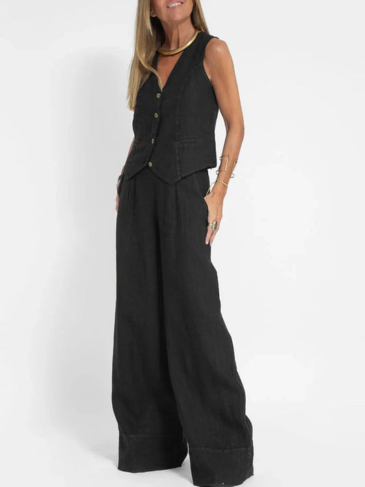 CONJUNTO DE LINO ATEMPORAL NATURAL MALENIA