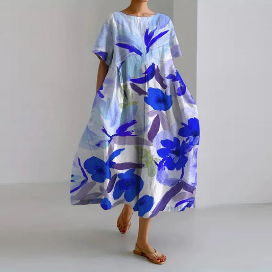 VESTIDO LARGO DISEÑO FLORAL IDEALIZADO