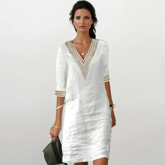 VESTIDO DETALLE ARTESANAL SOFISTICADO AMANDA