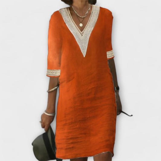 VESTIDO DETALLE ARTESANAL SOFISTICADO AMANDA