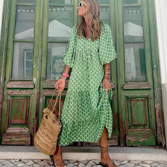 VESTIDO ESTILO BOHEMIO DE LUNARES