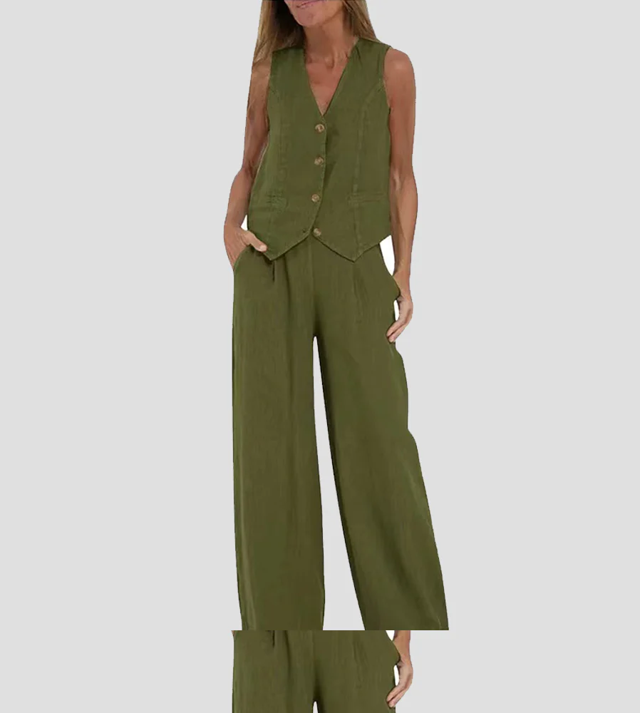 CONJUNTO DE LINO ATEMPORAL NATURAL MALENIA
