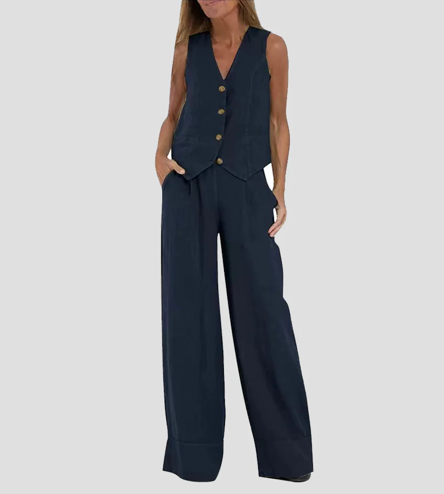 CONJUNTO DE LINO ATEMPORAL NATURAL MALENIA