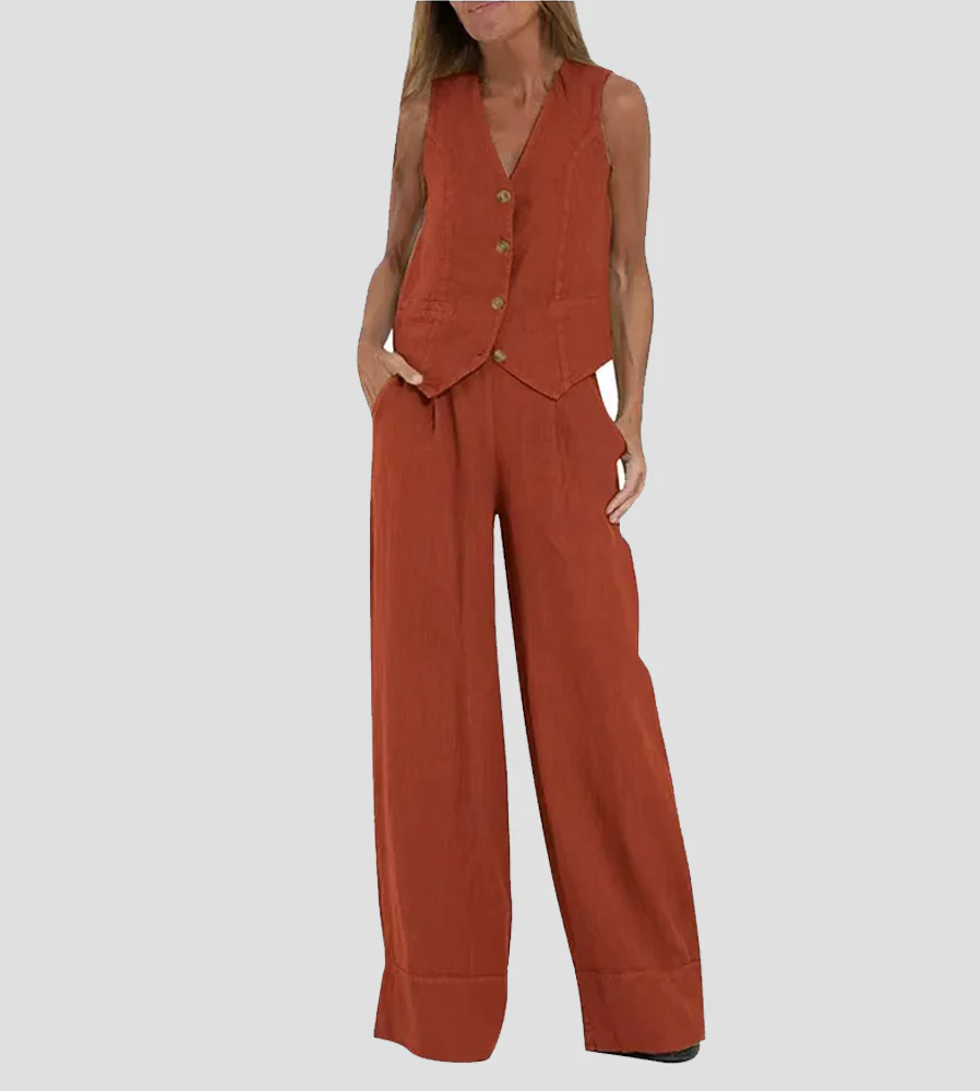 CONJUNTO DE LINO ATEMPORAL NATURAL MALENIA