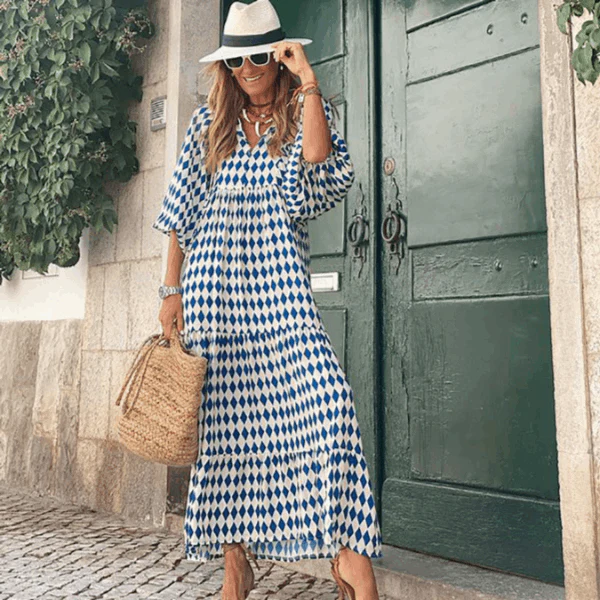VESTIDO ESTILO BOHEMIO DE LUNARES