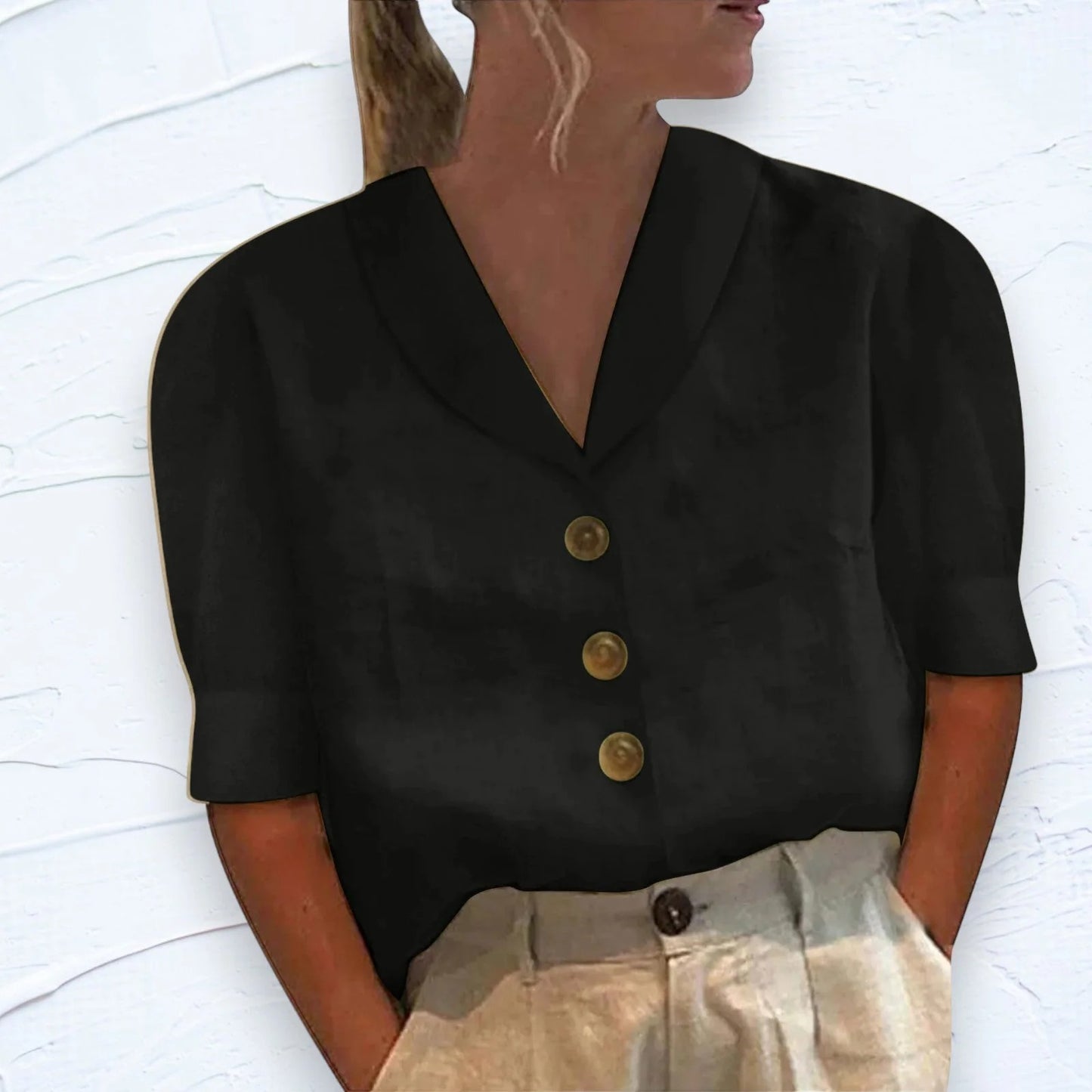 BLUSA MANGA CORTA ABOTONADA