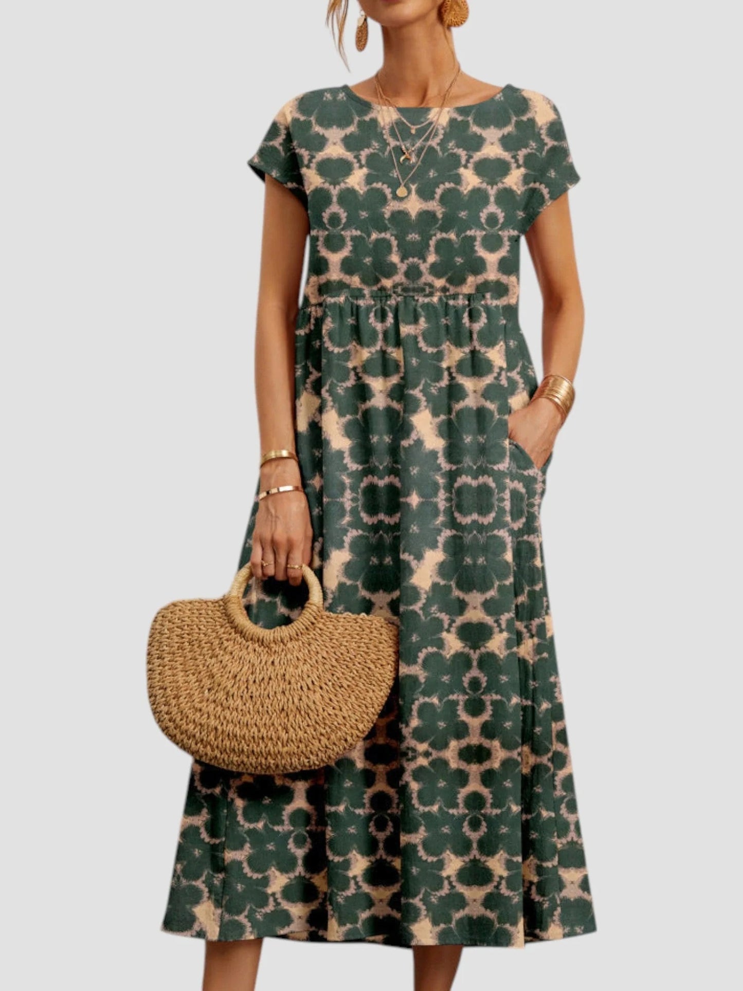 VESTIDO MIDI DISEÑO BOHEMIO