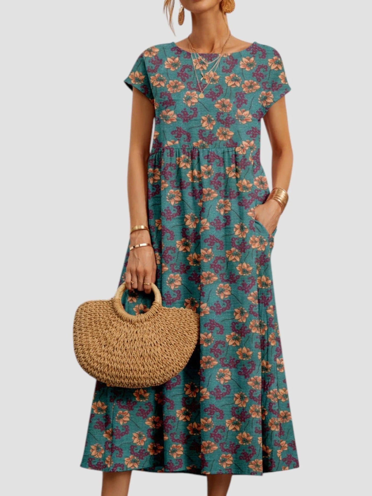 VESTIDO MIDI DISEÑO BOHEMIO