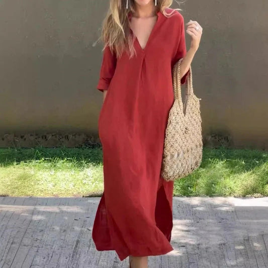 VESTIDO LARGO RELAJADO ELEGANTE