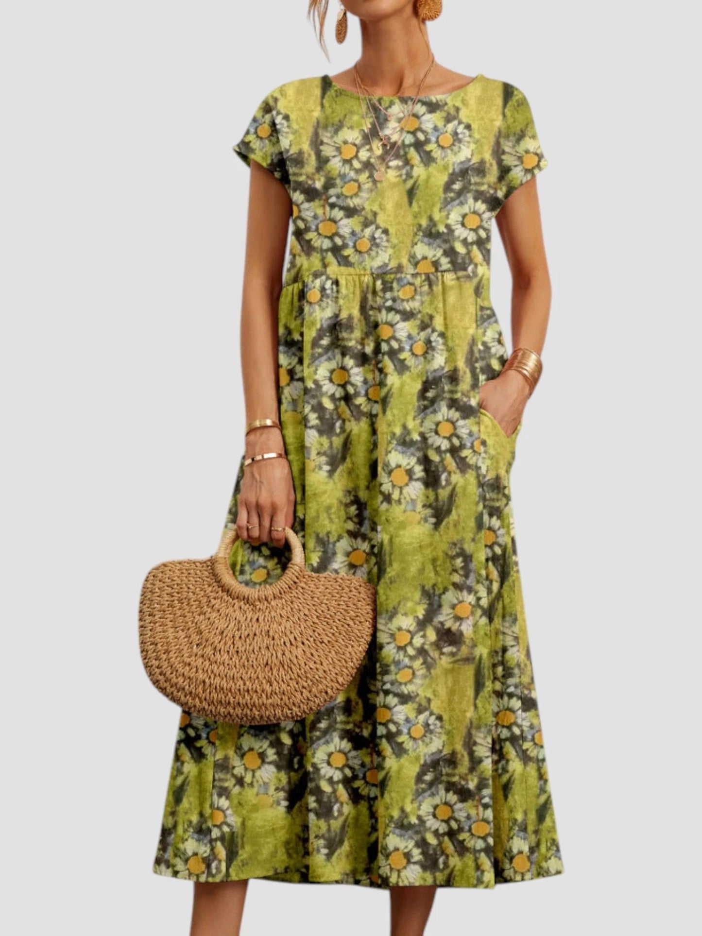VESTIDO MIDI DISEÑO BOHEMIO